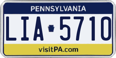 PA license plate LIA5710
