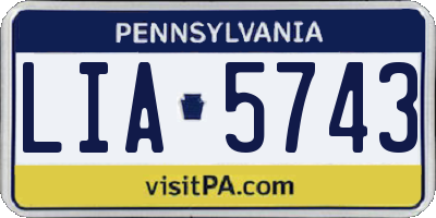 PA license plate LIA5743