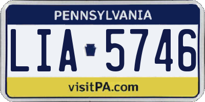 PA license plate LIA5746