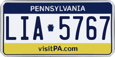 PA license plate LIA5767