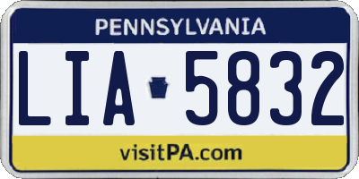PA license plate LIA5832