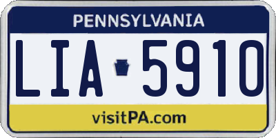 PA license plate LIA5910