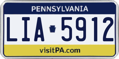 PA license plate LIA5912