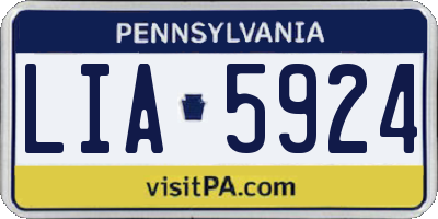 PA license plate LIA5924