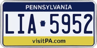 PA license plate LIA5952
