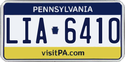 PA license plate LIA6410