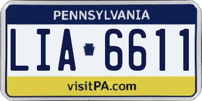 PA license plate LIA6611