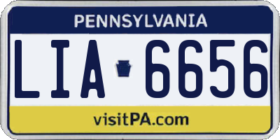 PA license plate LIA6656
