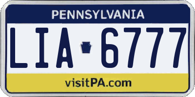 PA license plate LIA6777