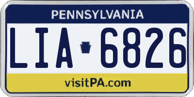 PA license plate LIA6826