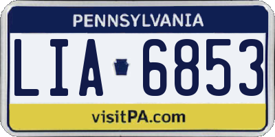 PA license plate LIA6853