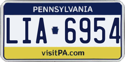 PA license plate LIA6954