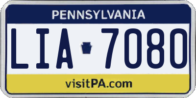 PA license plate LIA7080
