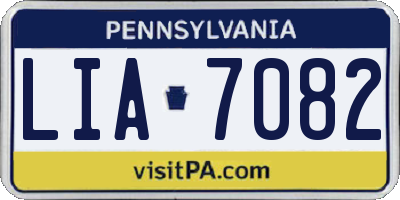 PA license plate LIA7082