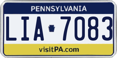PA license plate LIA7083
