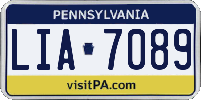 PA license plate LIA7089