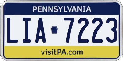 PA license plate LIA7223