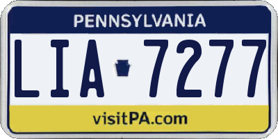 PA license plate LIA7277