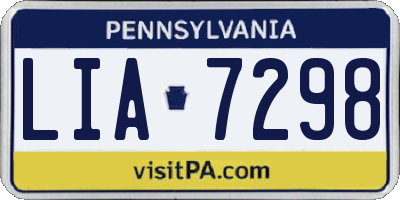 PA license plate LIA7298