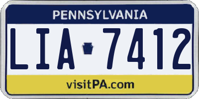 PA license plate LIA7412