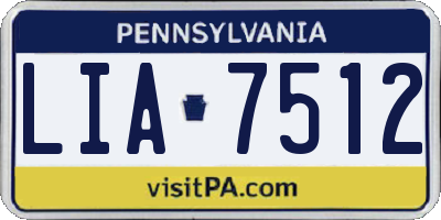 PA license plate LIA7512