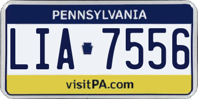 PA license plate LIA7556