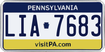 PA license plate LIA7683