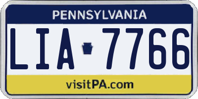 PA license plate LIA7766