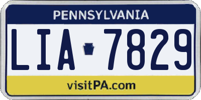 PA license plate LIA7829