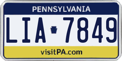 PA license plate LIA7849