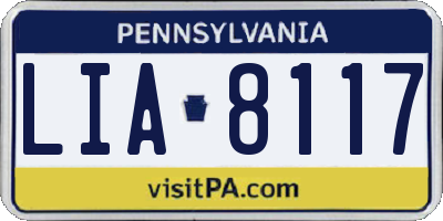 PA license plate LIA8117