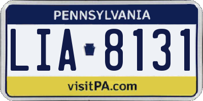 PA license plate LIA8131