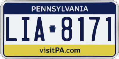 PA license plate LIA8171