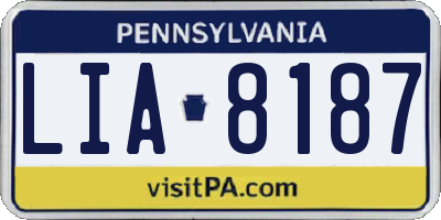 PA license plate LIA8187