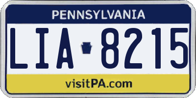 PA license plate LIA8215