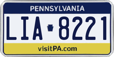 PA license plate LIA8221