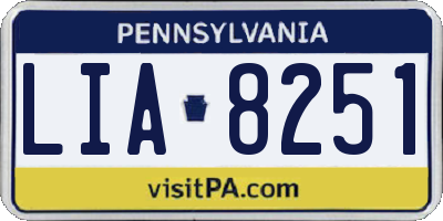 PA license plate LIA8251