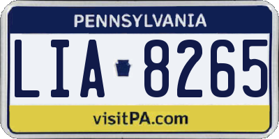 PA license plate LIA8265