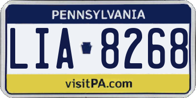 PA license plate LIA8268
