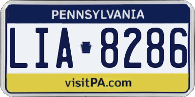 PA license plate LIA8286