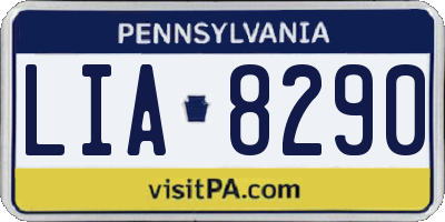PA license plate LIA8290