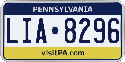 PA license plate LIA8296