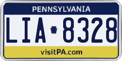 PA license plate LIA8328