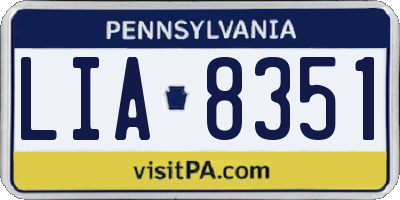 PA license plate LIA8351