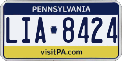 PA license plate LIA8424