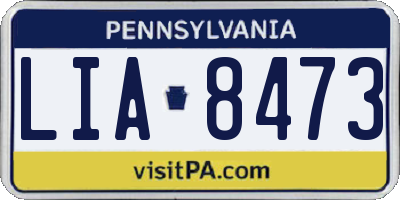 PA license plate LIA8473