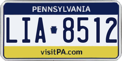 PA license plate LIA8512
