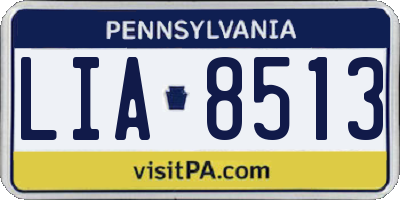 PA license plate LIA8513