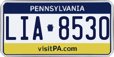 PA license plate LIA8530