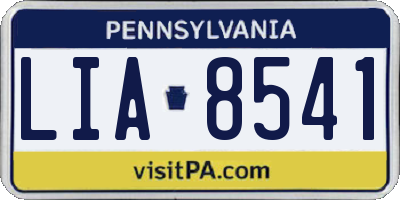PA license plate LIA8541